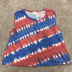 Red, White, and Blue Tie-Dye Tank for Women